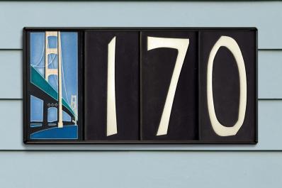 Motawi House Numbers tile set with Mighty Mac