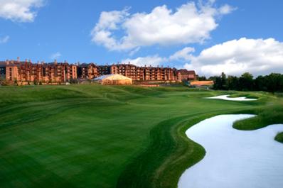 Cascades Golf Course with Cascades Hotel in Background