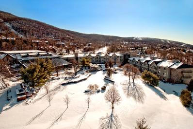 Minerals Hotel Winter Aerial