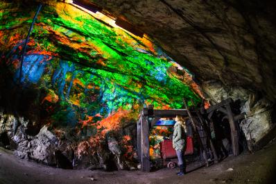 The famous Rainbow Tunnel at Sterling Hill Mine