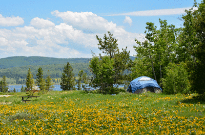 Steamboat Lake State Park is a popular destination for car camping in the summer.