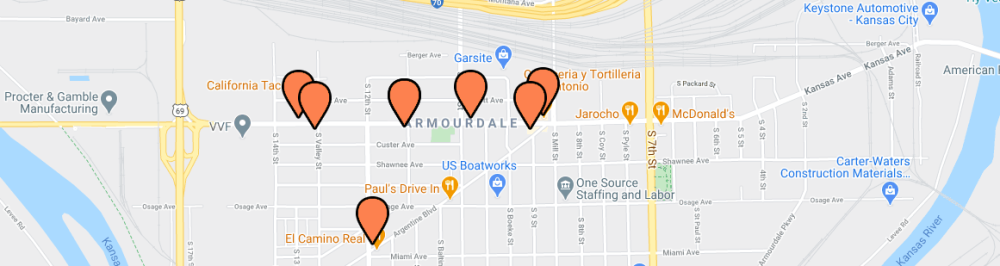 Armourdale Taco Trail Map