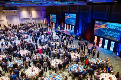 a large convention meeting at the dayton convention center