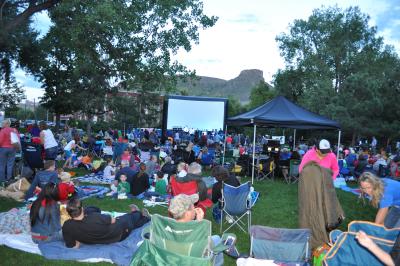 People gather for the annual Movies & Music in the Park