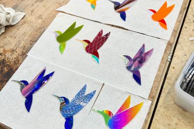 Pre-cut Stained Glass Hummingbird Class