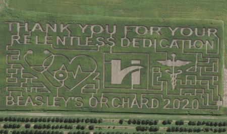 Beasley's Orchard tips their hat to front line healthcare workers in 2020.