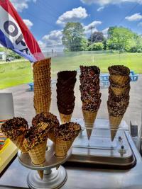 Selection of Ice Cream Cones at Reese's Dairy Bar