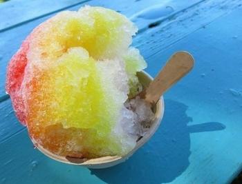 snow cone at Tropical Treats