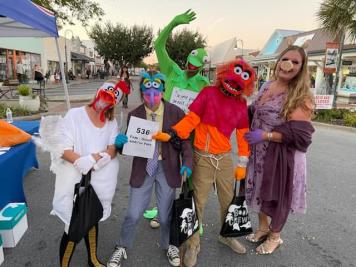 A Family dressed as The Muppets during Ghost on the Coast
