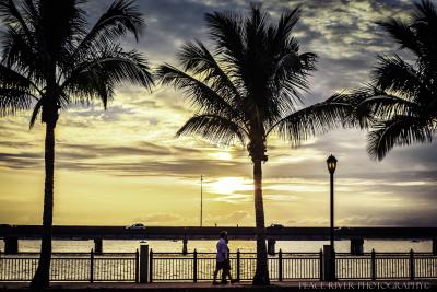 Sunset over Charlotte Harbor with the Punta Gorda Bridge in the background