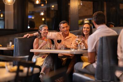 Two Couples at Booth at Winesett House
