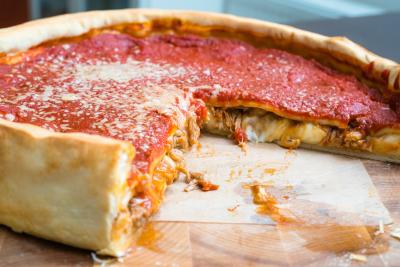 The Pizza Kitchen featuring double crust layers