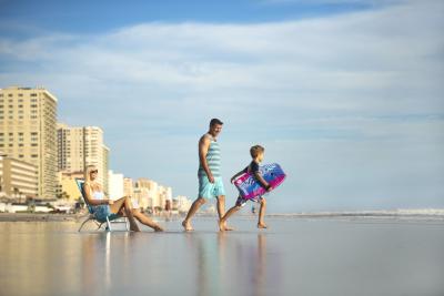 Family enjoying the beach in Daytona Beach