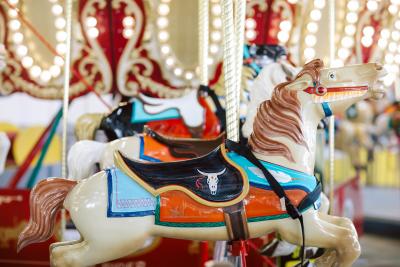A carousel horse at Funland in Rehoboth Beach, Delaware.