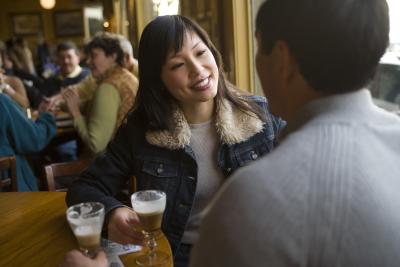Couple enjoying an Irish coffee at the Buena Vista