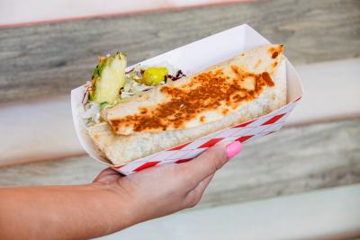 Plate with a burrito