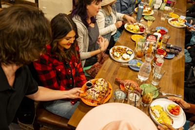 Group dining at Table Mountain Inn Cantina in Golden, CO