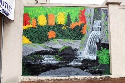 Waterfall Spacescape Mural - Downtown Hickory