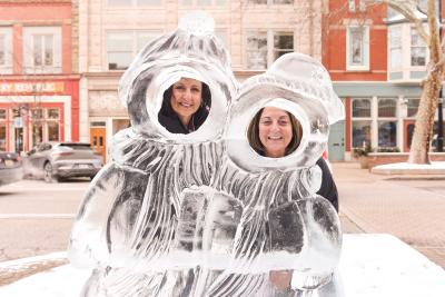 Women with Holland on Ice Carvings