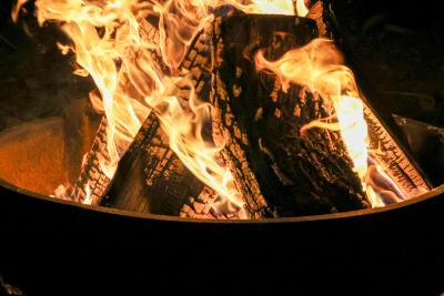 View of a campfire