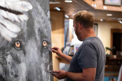 Artist Painting at Art Walk