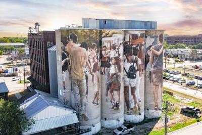 McKinney Silo Mural finished