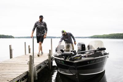 two men on a fishing boat