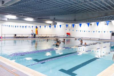 Water aerobics class in the swimming pool at body zone
