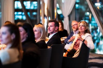 A room of people looking interested at Crown Sydney for a Perth destination showcase