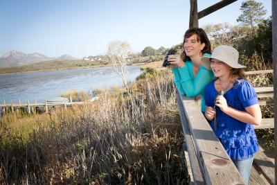 Mother and daughter bird watching in Los Osos, SLO CAL