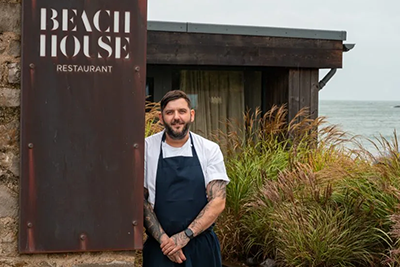 Chef James Freeman outside the Beach House restaurant.