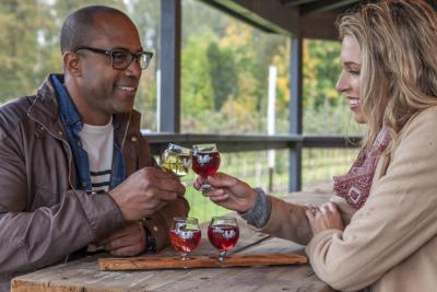 Man and Woman Drinking Cider in Puyallup, Washington