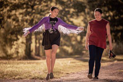 Two people acting in the film Fancy Dance