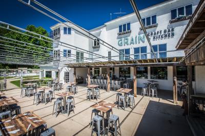 An image of the outdoor seating area at Grain H2O.