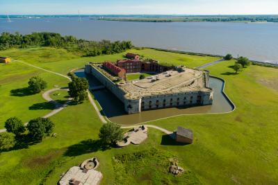 Aerial View of Fort Delaware, Delaware City, Delaware