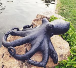 Zimsculpt sculpture of an octopus on a rock