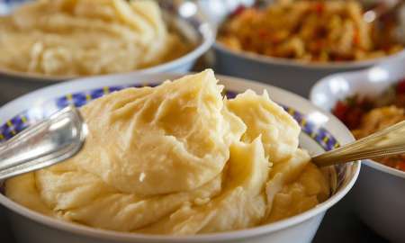 big bowl of mashed potatoes Amish style