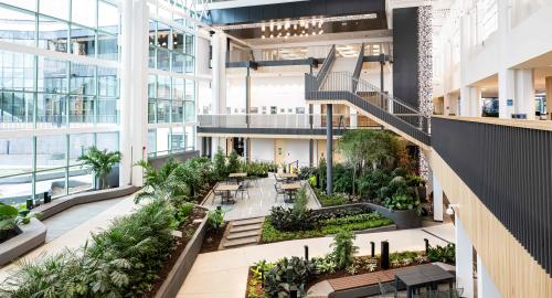 Woodbury Central Park Lobby Space with greenery