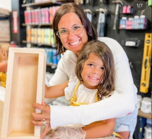 Mother and Daughter crafting together