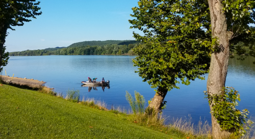 Boat Fishing on the River