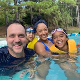 Tamera Mowry family swim