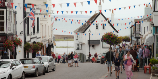 View down Broad Street to the sea