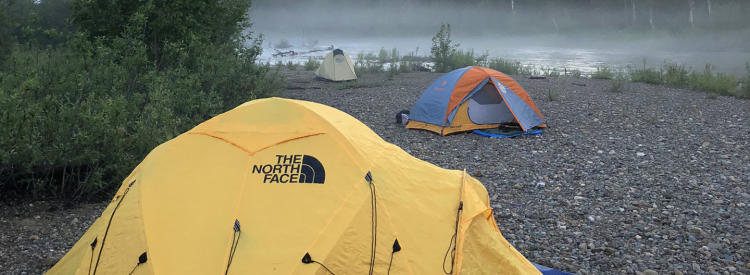 Camping Tents Near a Lake