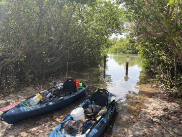 Kayak launch at Oyster Creek Environmental Park in Englewood, Florida