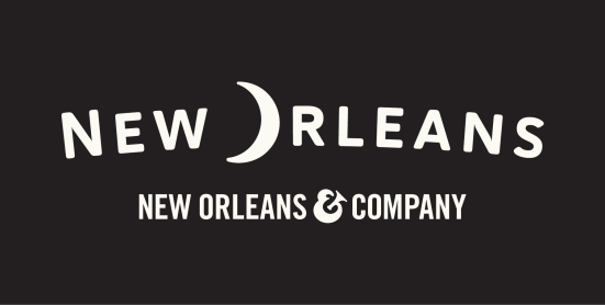 New Orleans Leisure / Corporate CoBrand Logo Horizontal- White on Black