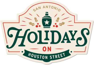 Graphic logo of Holidays on Houston Street