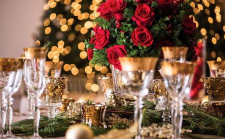 Christmas table setting at Drury Lane