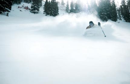 Skiing in Powder at Park City Mountain Resort