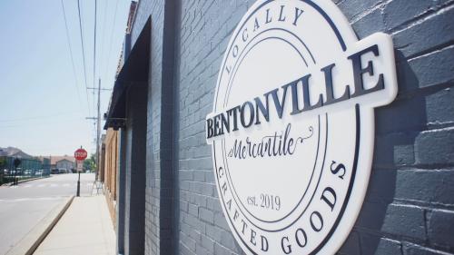 The exterior entrance of Bentonville Mercantile