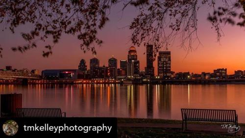 The view from SoIN from the lake shore at dusk